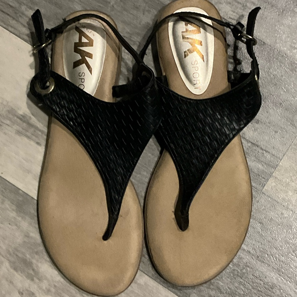 Anne Klein Black and Tan Sandals